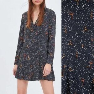 Satin blue mini dress